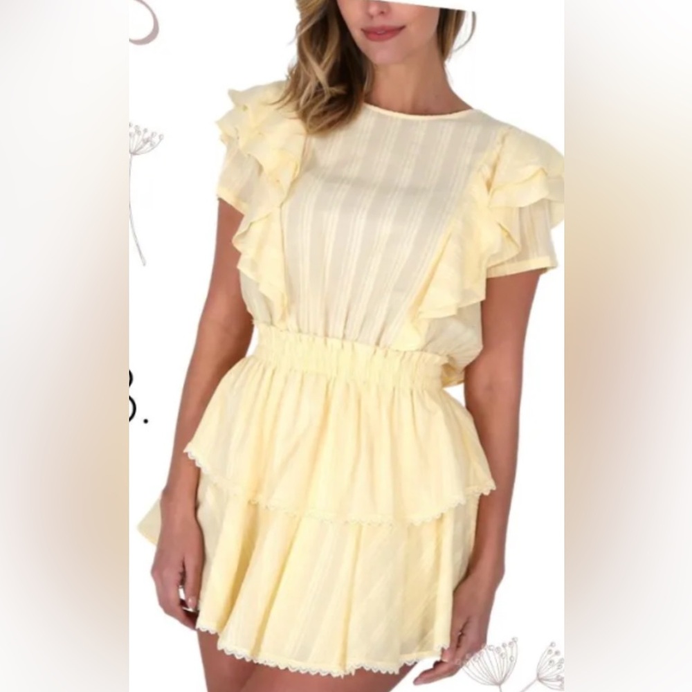 Shabby Chic Yellow Ruffled Dress - Picture 7 of 7